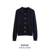 2024 Winter Women's European & American Bow Single-Breasted Long Sleeve Cardigan
