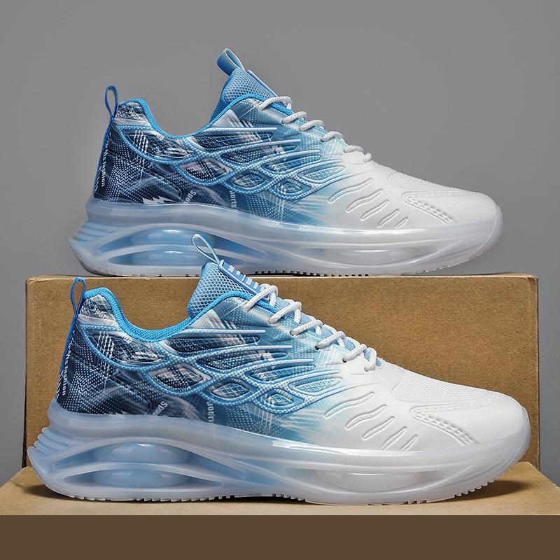 Air Cushioned Men's Shoes Breathable Youth Running Shock-absorbing Sports Plus Size Trendy Brand Versatile Dad Height Increasing