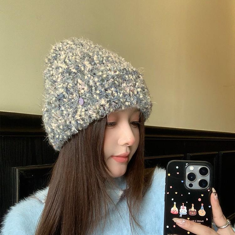 Large Head Circumference Knitted Woolen Hat Women's Autumn and Winter Cold Protection Ear Protection Hat Retro Face Showing Small Hat New Style