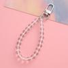 Transparent Acrylic Pearl Keychain with 8mm Round Beads, Bear, Butterfly, and Couple Bag Pendant.