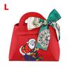 1PC Xmas Party Decor Hand Gift Bag Christmas Candy Boxes Santa Claus Print PU Leather Candy Box