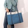 Tote Bag Canvas A4 Bag Large Capacity Shoulder Bag Shoulder [manukori] Women's (Blue)