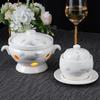 ZISIZ New Chinese Style Ink Lotus Ceramic Dinner Plate