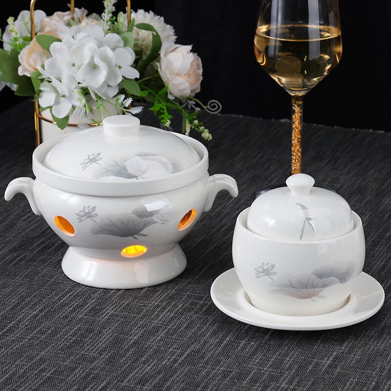 ZISIZ New Chinese Style Ink Lotus Ceramic Dinner Plate