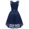 Women Vintage Princess Floral Lace Cocktail V-Neck Party Aline Swing Dress