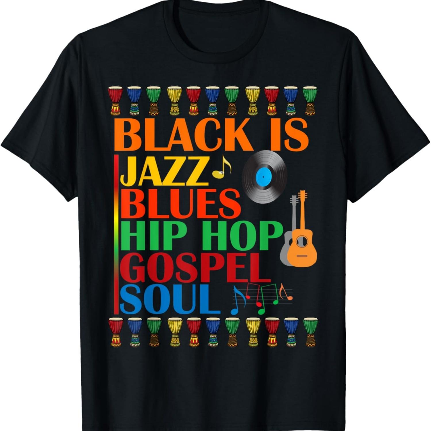 

Black African American Music Genre Appreciation Cultural Tee T-Shirt S