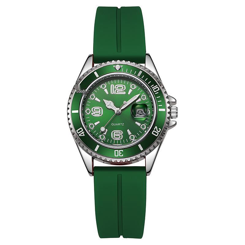Orologio Sportivo di Coppia in Quarzo Fantasma d'Acqua Verde: Silicone Casual, Impermeabile, per Studenti