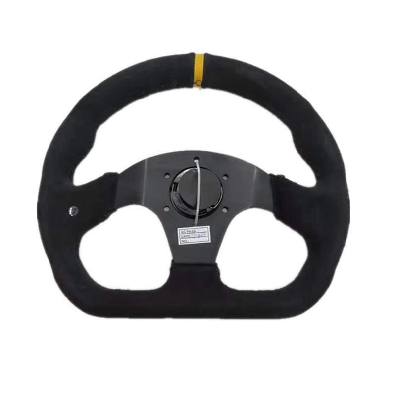 Modified 13-Inch Suede Racing Steering Wheel for Drift Cars