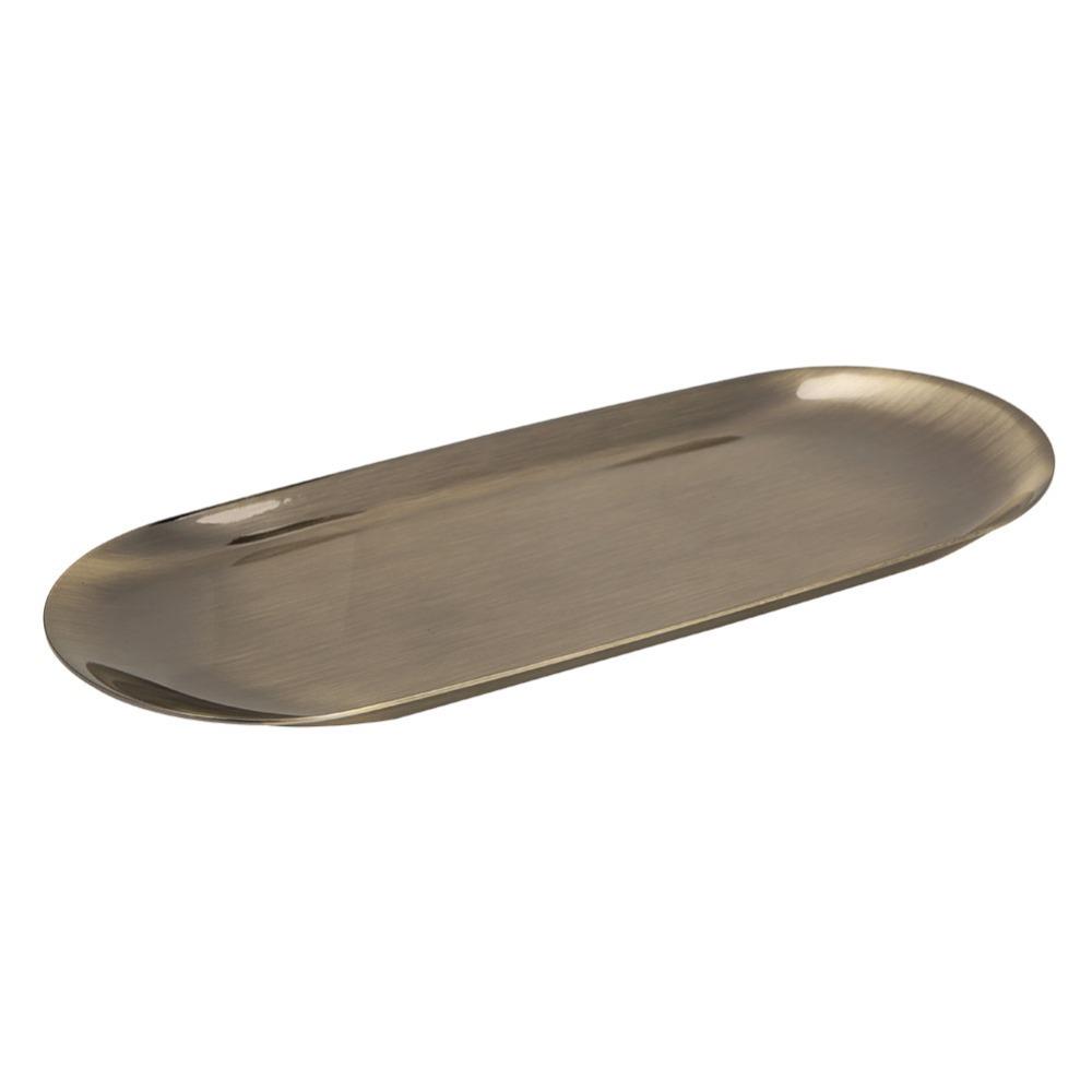 Auxiliary Tools 430 Stainless Steel Storage Tray Oval Shape 23CM Stainless Steel Tray Decorative Tray Bathroom Decor