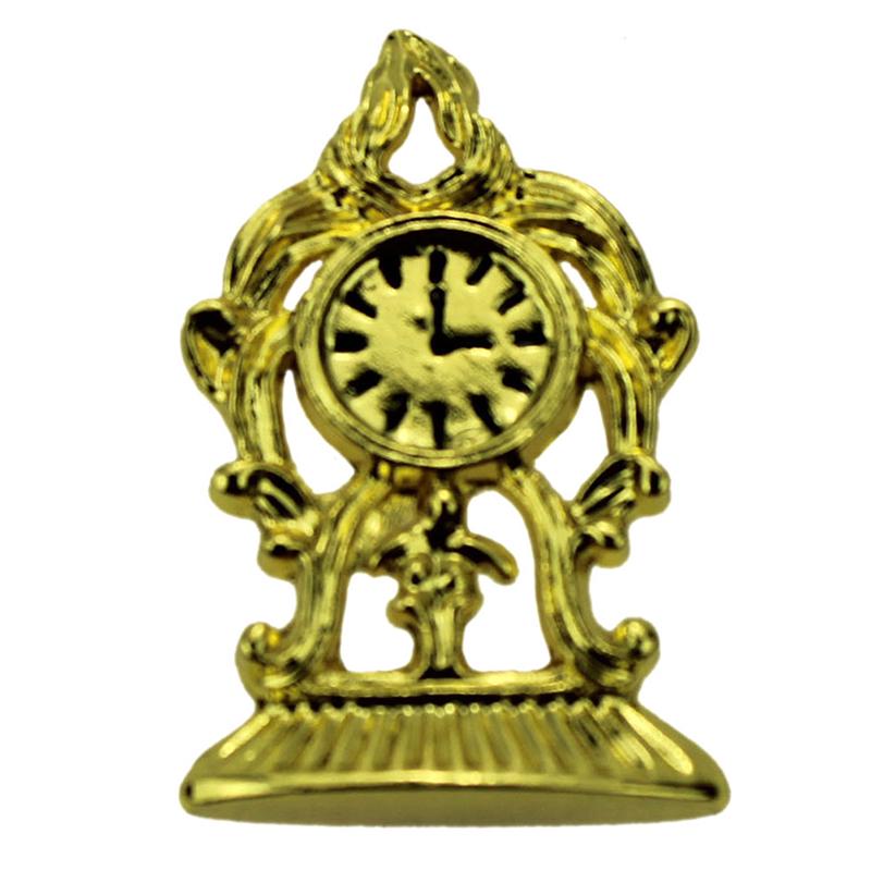 1:12 Miniature Golden Clock Dollhouse Diy Doll House Decor Accessories