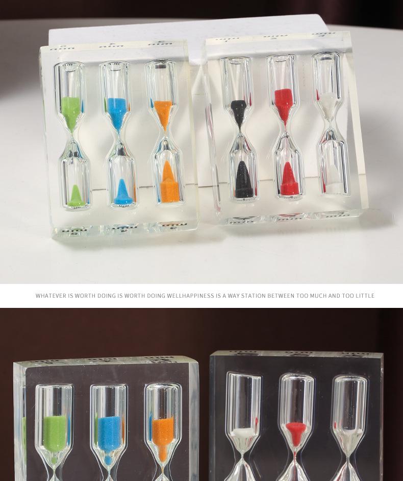 Set of Transparent Acrylic Hourglass Timers (1-5 Minutes) - Creative Home Decor & Student Gift