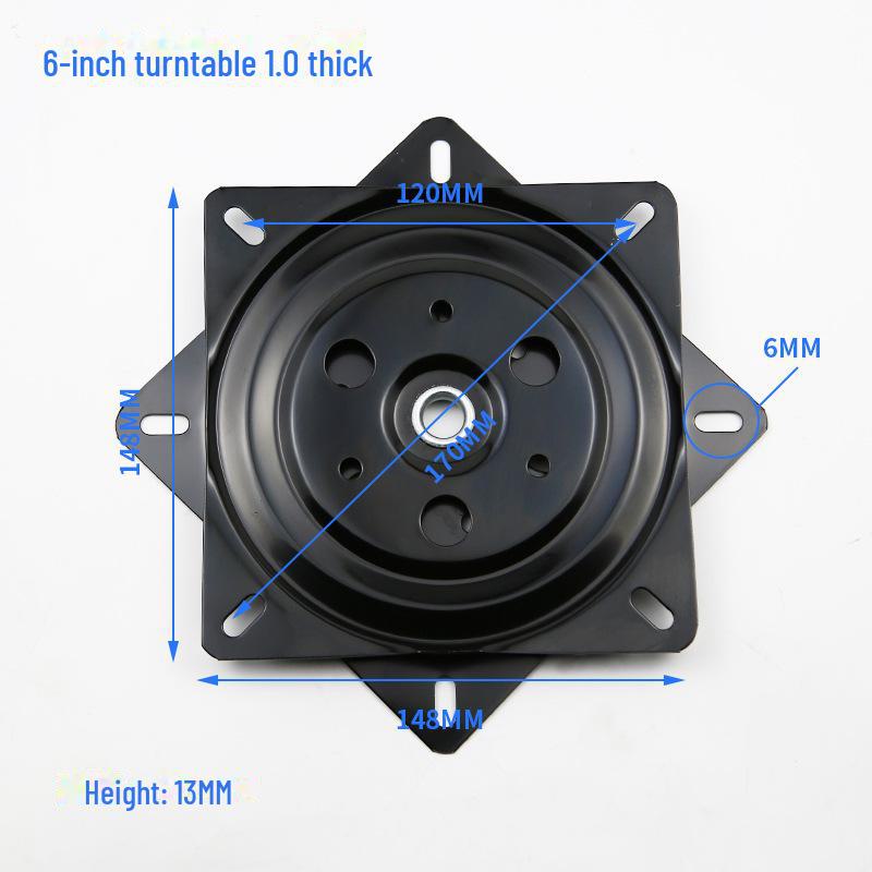 Square Black Iron Furniture Turntable Base for Chairs