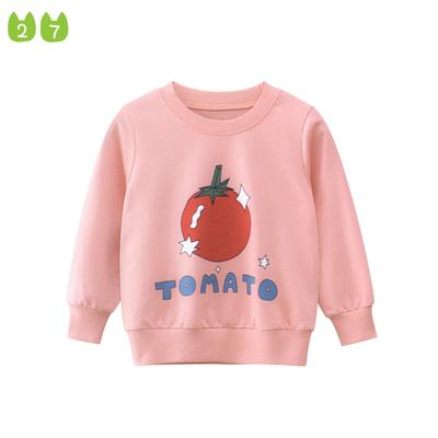 Brand Girls' Sweater New Children's Cartoon 100% Cotton Top