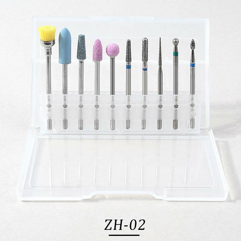 10Pcs Nail Drill Bit Set Milling Cutter Cuticle Remover Nail Polishing Manicure Pedicure Tool