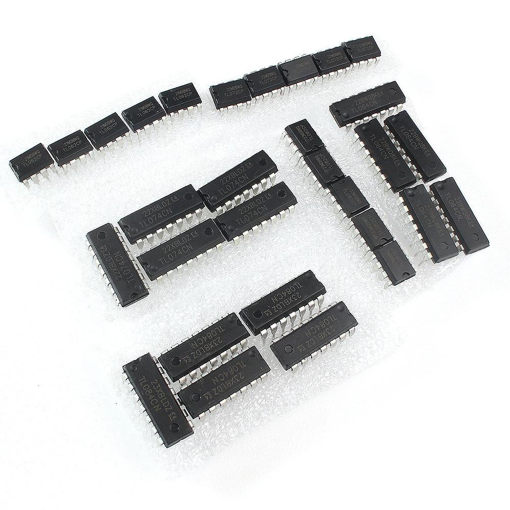 30PCS Integrated Circuits Electronic Kit TL062 TL064 TL072 TL074 TL082 TL084 Audio Amplifier IC Chip 6 Types*5pcs