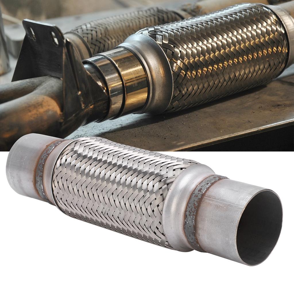 2.5x12in Car Exhaust Flexi Pipe Stainless Steel Particle Filter Repair Replacement