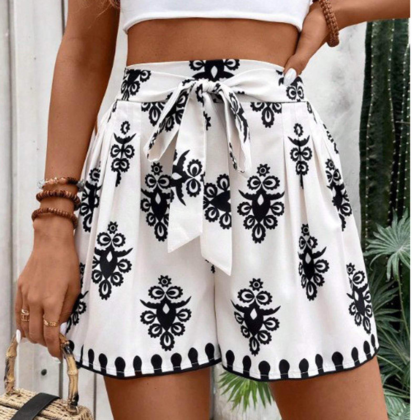 

Женские повседневные свободные весенне-летние модные бохо-принтованные шорты Бохо-принтованные шорты S белый
