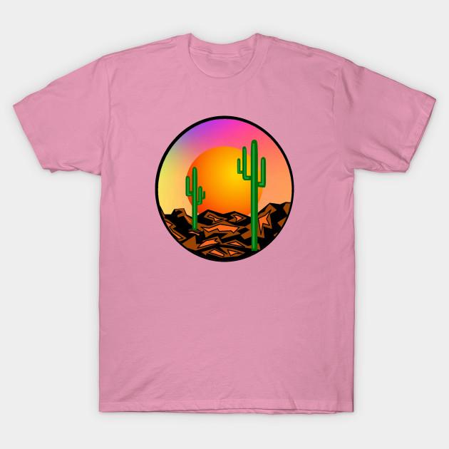 T Shirt Women Cactus Sunset Harajuku Print Kawaii Tshirt Summer Short Sleeve Female T-Shirt Top Tee