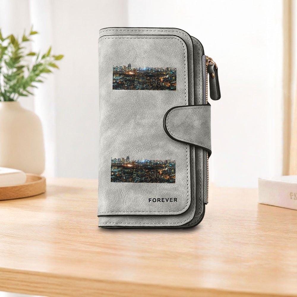 Tokyo Night View Long Zipper Wallet Large Capacity Card Holder Unisex Clutch Bag Fashionable Zipper Coin Purse Durable Multi functional Daily Use
