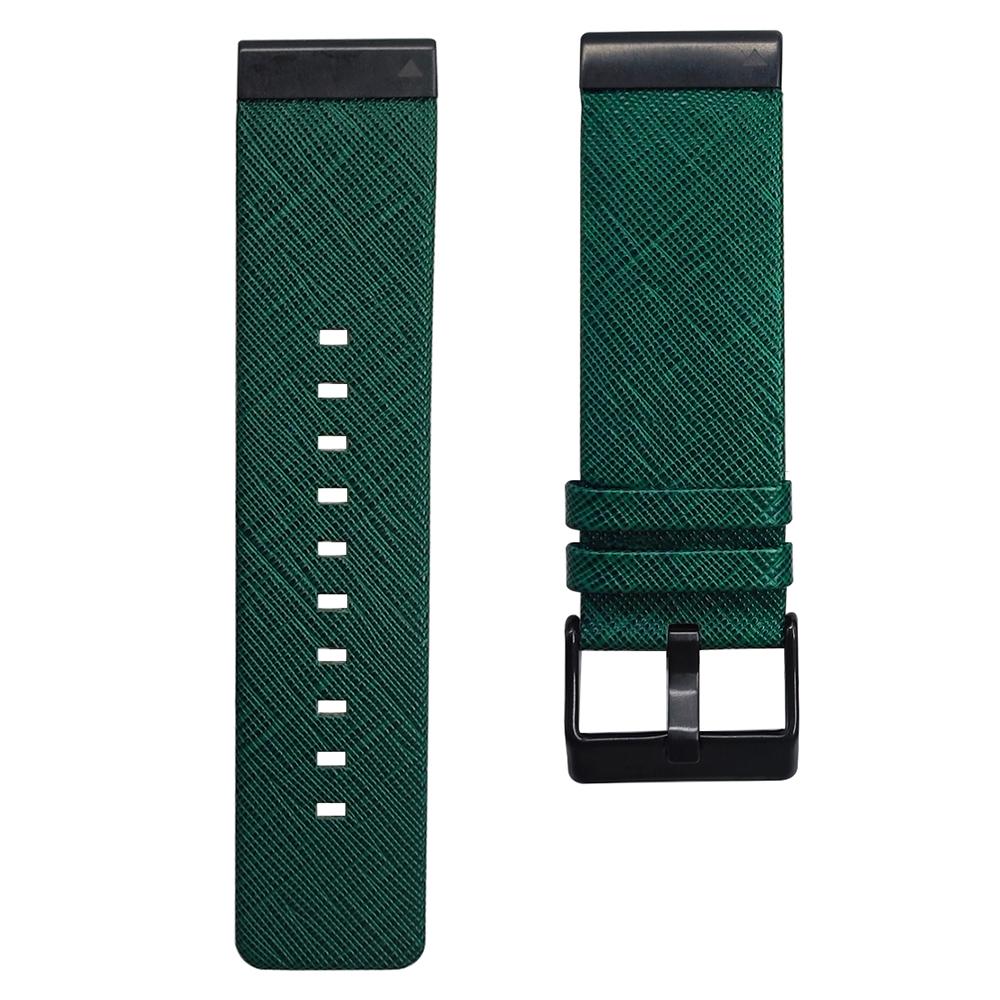 For Garmin Fenix 7 Pro/7/6/5 Leather Wrist Band Adjustable Watch Strap with Metal Pin Buckle