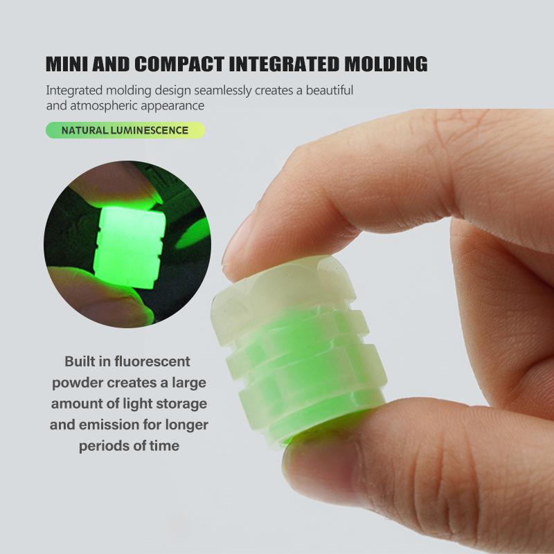 Valve Stems Caps 4PCS Car Luminous Tire Valve Cap Fluorescent Night Glowing Decor For Volkswagen VW Passat Golf 4 5 6 Tiguan Pol zg4
