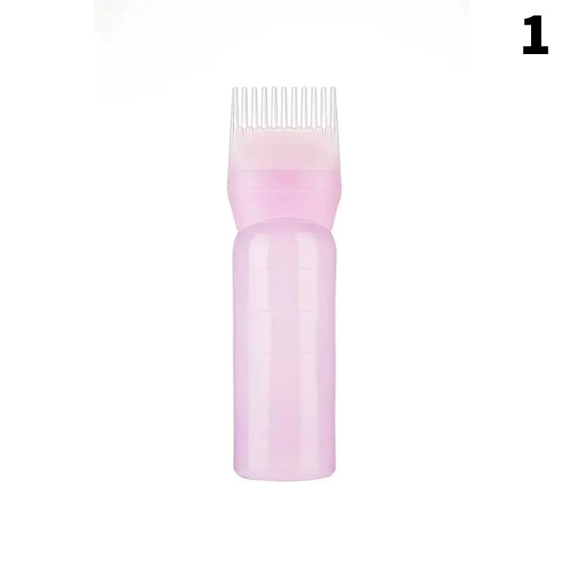 Shampoo Brush Empty Hair Shampoo Bottle With Comb Teeth Salon Treatment Oil Perm Dye Bottle Color Plastic Dry Cleaning Bottle