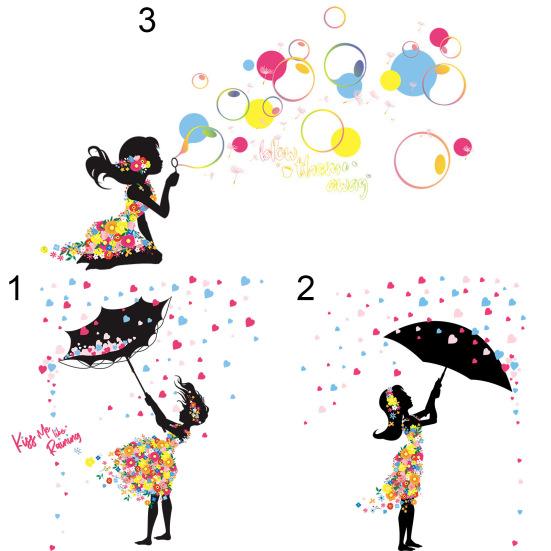 Naklejka Ścienna Samoprzylepna Łatwa w Aplikacji PCV Wróżka Kwiat DIY Ściana