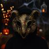 PU Leather Halloween Bloody Skull Mask Antelope Goat Horn Mask Funny Halloween Mask  Masquerade