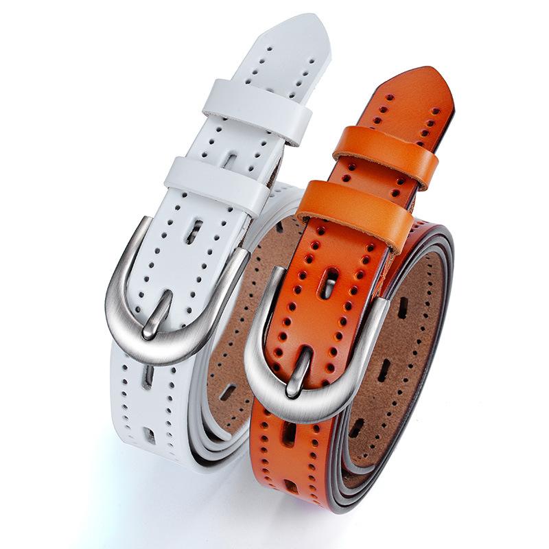 Casual Hollow Belt Women'S Leather Simple Decorative Jeans Belt