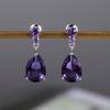 1 Pair Women Drop Earring Water Drop Shape Cubic Zirconia Dangling Earrings