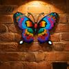 Colorful Iron Wall Sculptures Metal Butterfly Decorations, Art Sculpture Hanging Decor, Outdoor Indoor Decor for Living Room Bedroom Garden