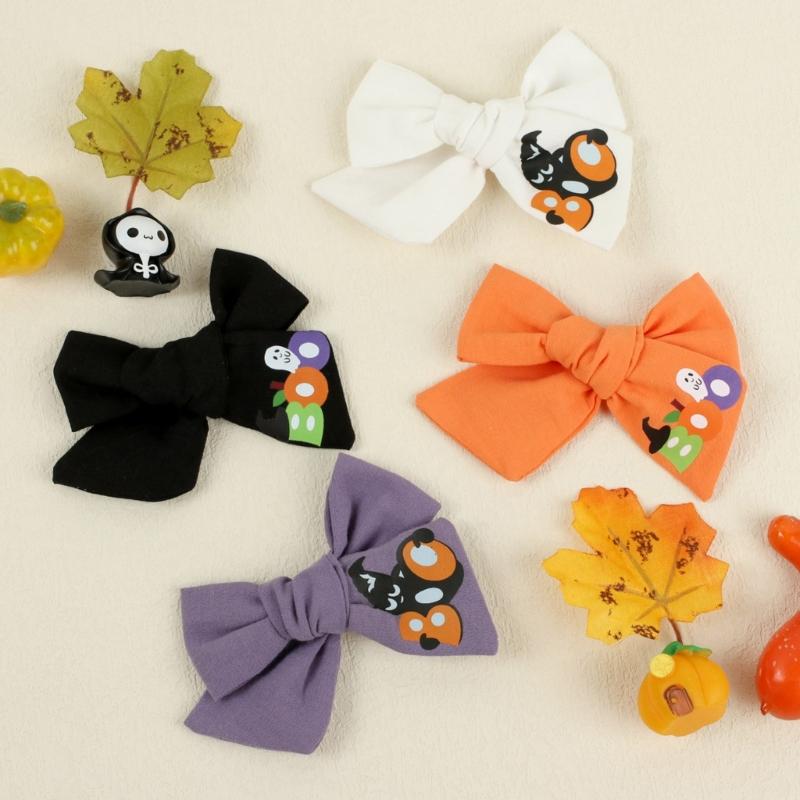 Lovely Toddlers Bowknot Hairclip Fashion Hair Barrettes Halloween Embroidered Hairpins Party Hair Accessory for Girls