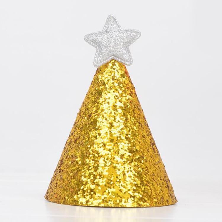 Pompom Flower Bronzing Party Hat Children'S Birthday Full Moon Party Decoration Birthday Hat