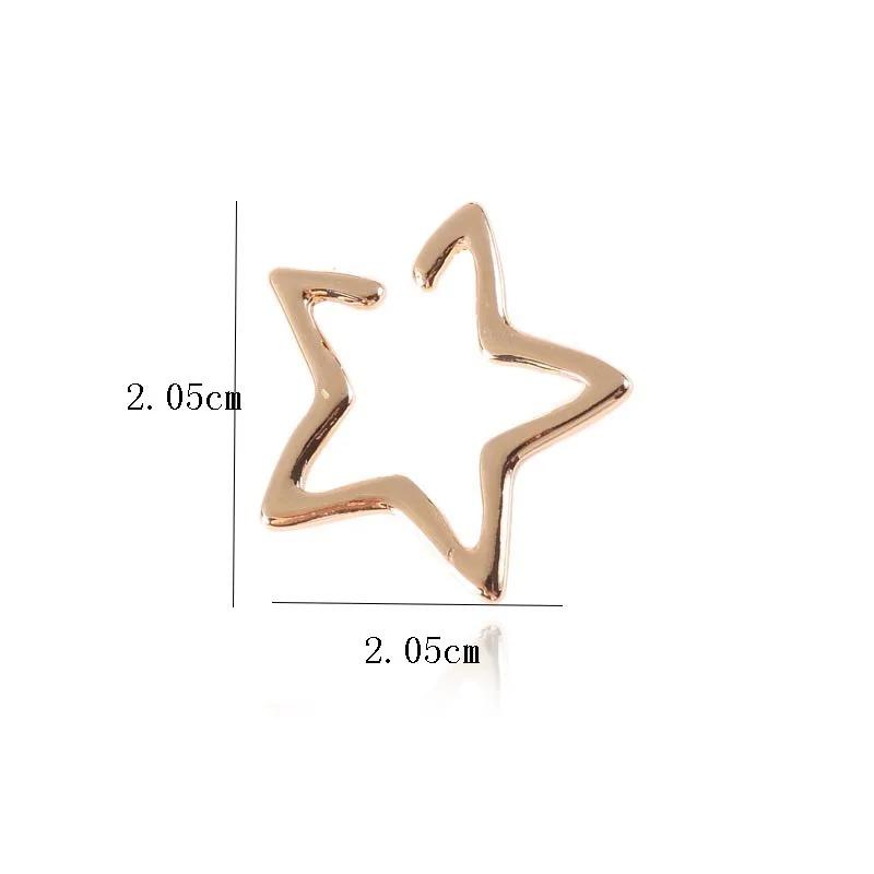 Women's Hollow Star Ear Sleeve Earrings Bohemian Retro Fake Cartilage Earring Clip Earrings Female Earrings