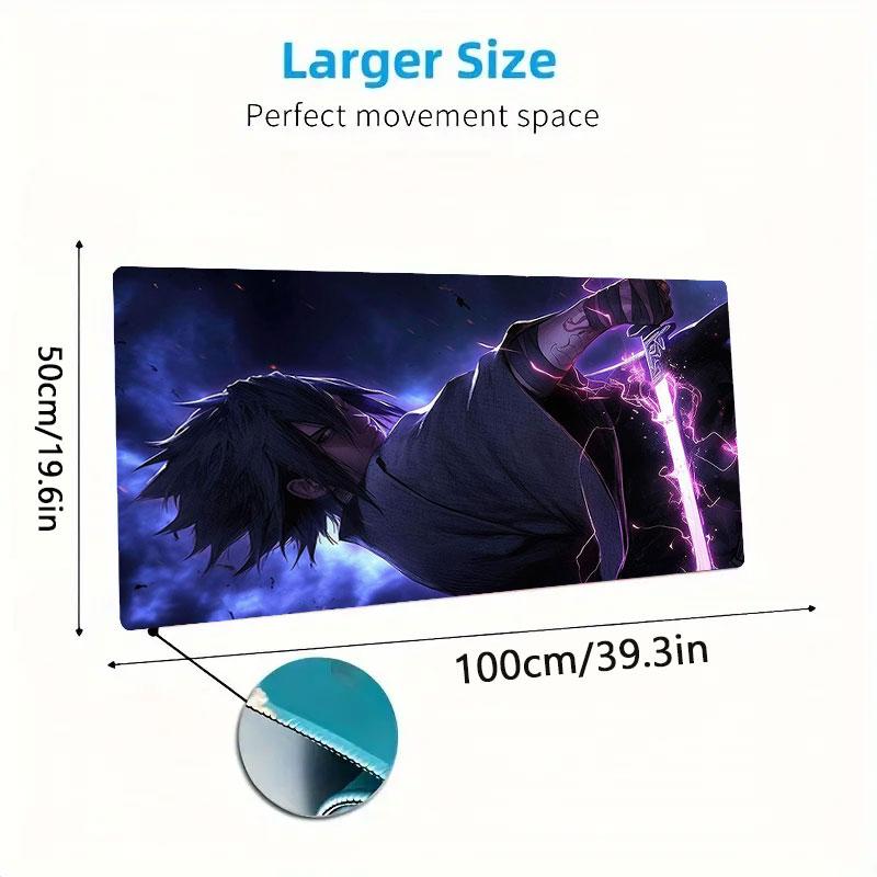 Sasuke Naruto Mouse Pad, Large Gaming Desk Mat, Non-slip XXL Mousepad for Laptop & Tablet, Mini PC Playmat with Stitched Edges
