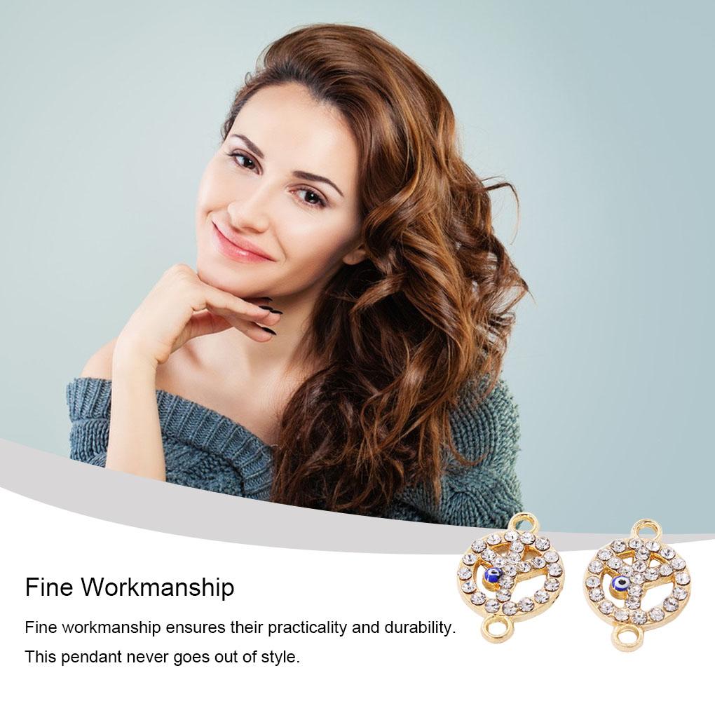 10 Pieces Eye Pendant Charm Round Handicraft Hole Connector Drop Oil Jewelry Supplies DIY Women Bracelets Accessories