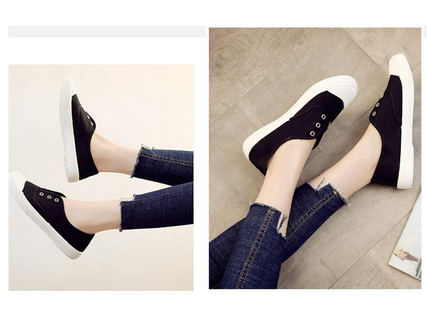 2025 Women's Casual Slip-On Canvas Shoes - Versatile White Flats