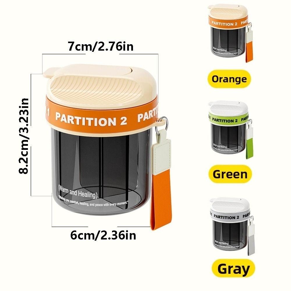 Large Compartments Rotatable Pill Dispenser 4 Grids Pill Storage Box Portable Pill Case Travel