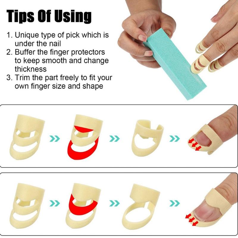 12 Pieces Plastic Thumb Finger Pick Multi Color Adjustable Finger Guitar Pick Hollow Guitar Plectrum For Acoustic Guitar