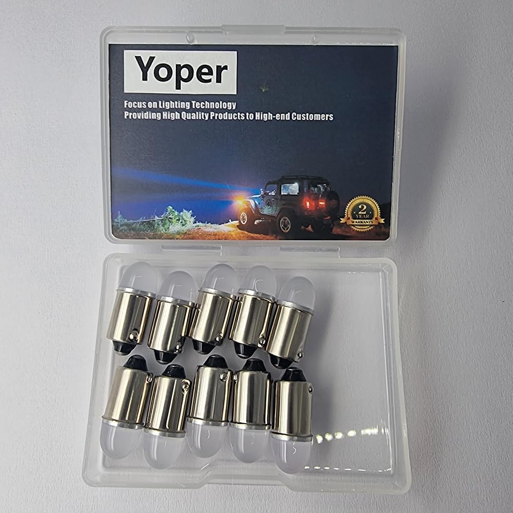 Yoper BA9S 53 57 1895 64111 LED Light Bulb for Car 12V White