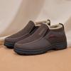 2025 new cotton shoes men's winter one-pedal piled thickened warm cloth shoes non-slip soft sole in the elderly men's shoes