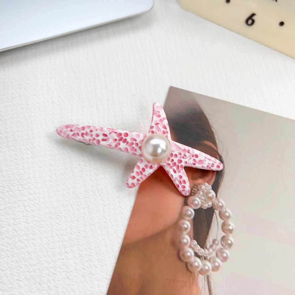 Retro Pearl Pentagonal Acetate Hair Clip: Versatile European & American Style Hair Accessory for Ponytails