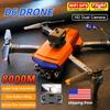 New Orange D6 HD WiFi FPV Drone with Dual Camera Optical Flow Obstacle Avoidance Foldable RC Quadcopter Toy for Adults and Kids