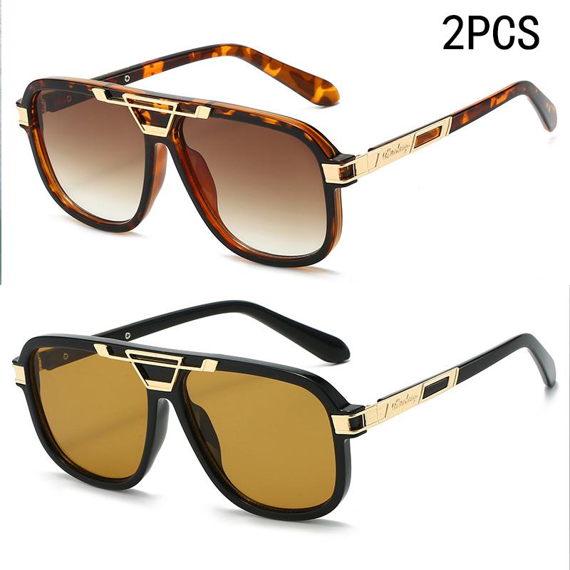 2PCS New Style Of Personalized Double Beam Sunglasses Fashionable Women's Sunglasses Women's Ultraviolet Sunglasses M6215