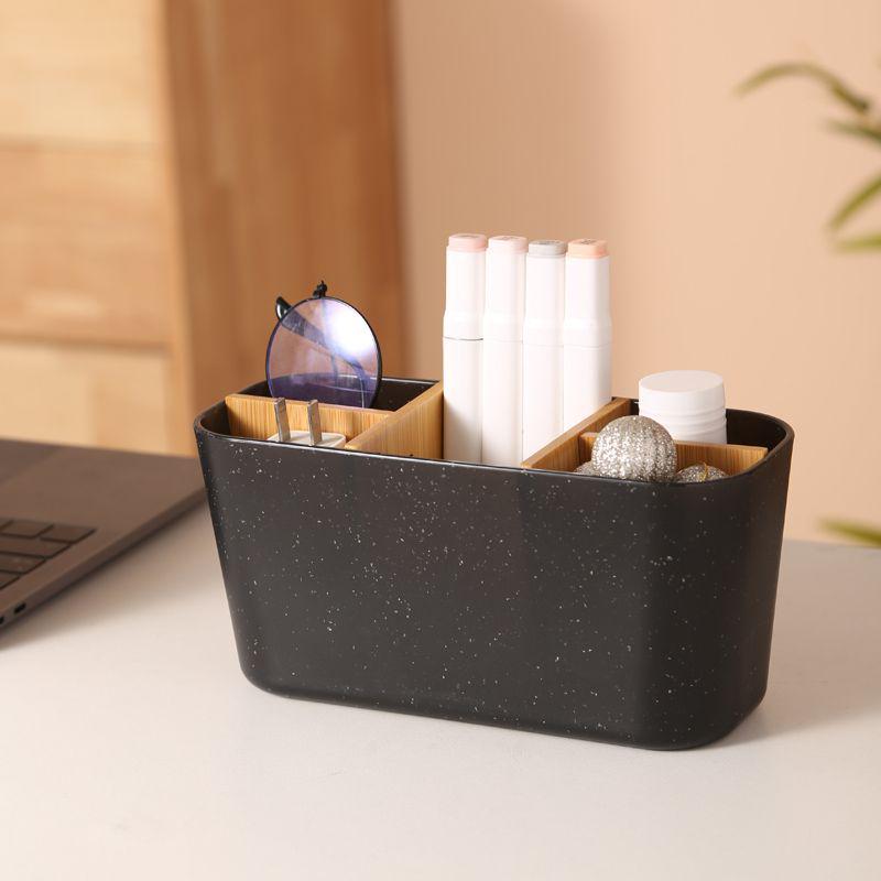 Bamboo Wood Storage Box for Stationery & Cosmetics