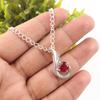 Natural Pink Rubellite Gemstone 925 Sterling Silver Jewelry Stylish Pendant 1" CP-24-6