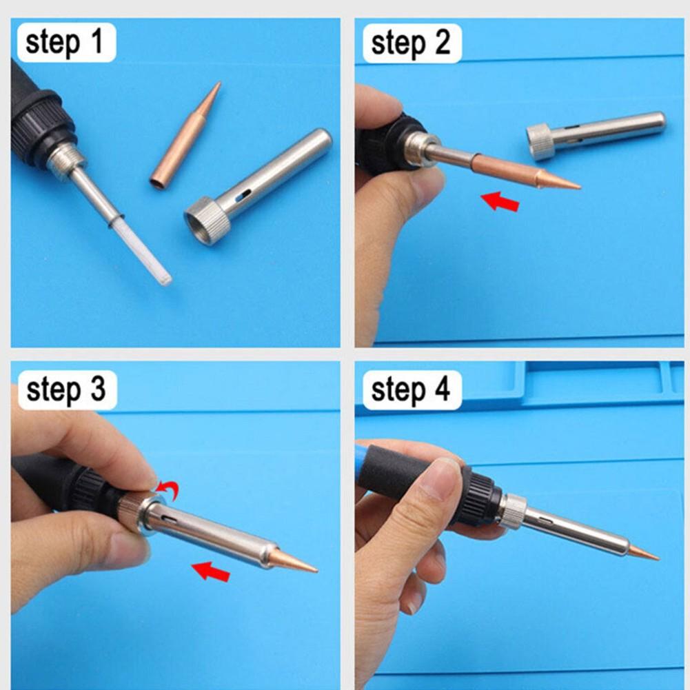 6 buc. Seturi Profesionale de Biți Vârfuri de Fier Cupru Vârf de Lipit de Rezervă