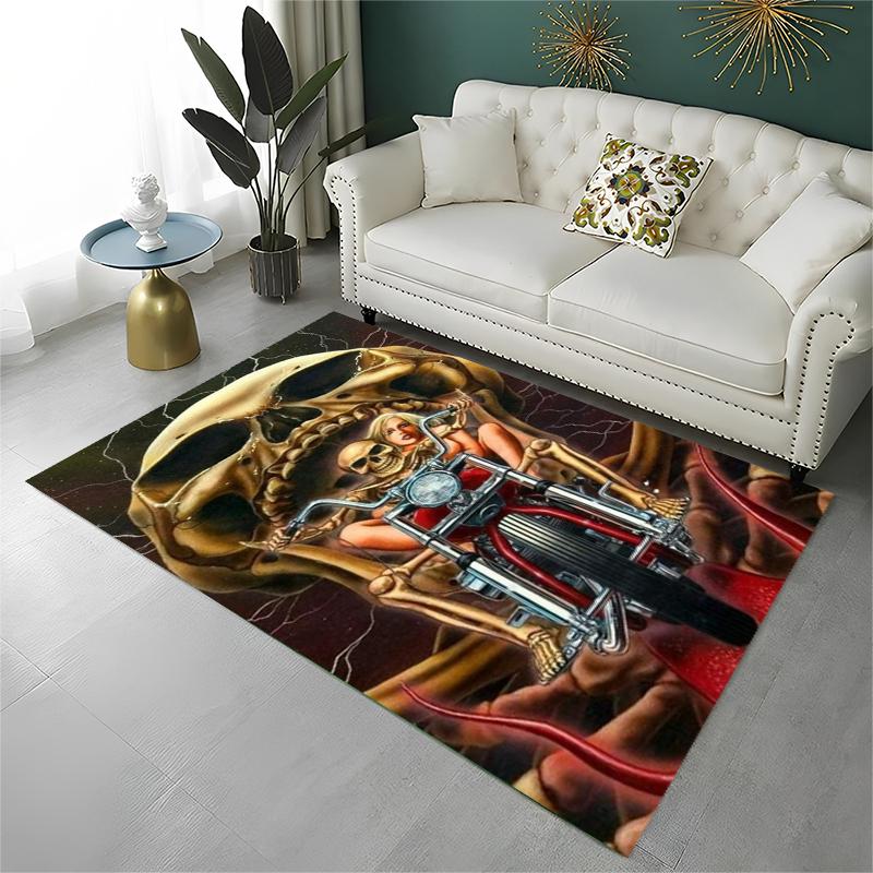 Classic H-Harleys Racing Moto Carpet Rug for Playroom Bedroom Living Room Sofa Home Decor,kid Game Area Rug Non-slip Floor Mat
