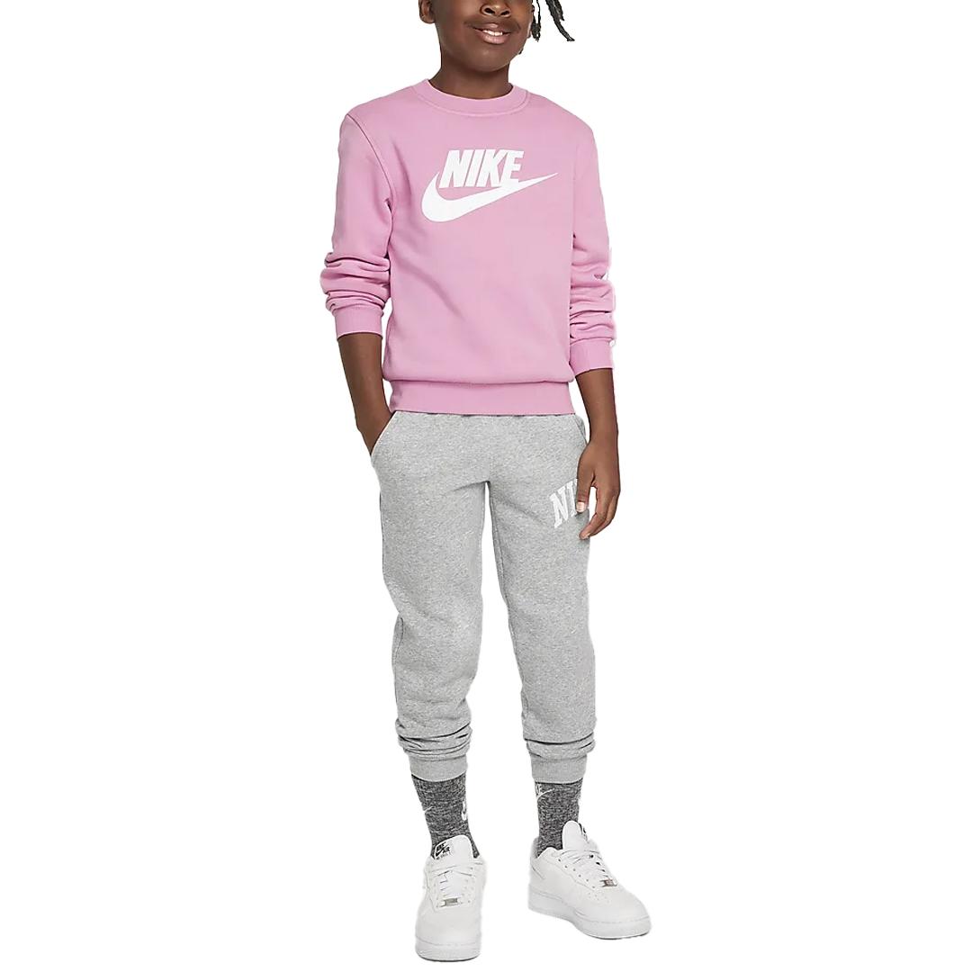 

Nike Sweatshirt Sportswear Club Fleece Crew Neck Pullover Fleece Lined Mysterious Flamingo Red/White Teenagers FD2992-646 XL