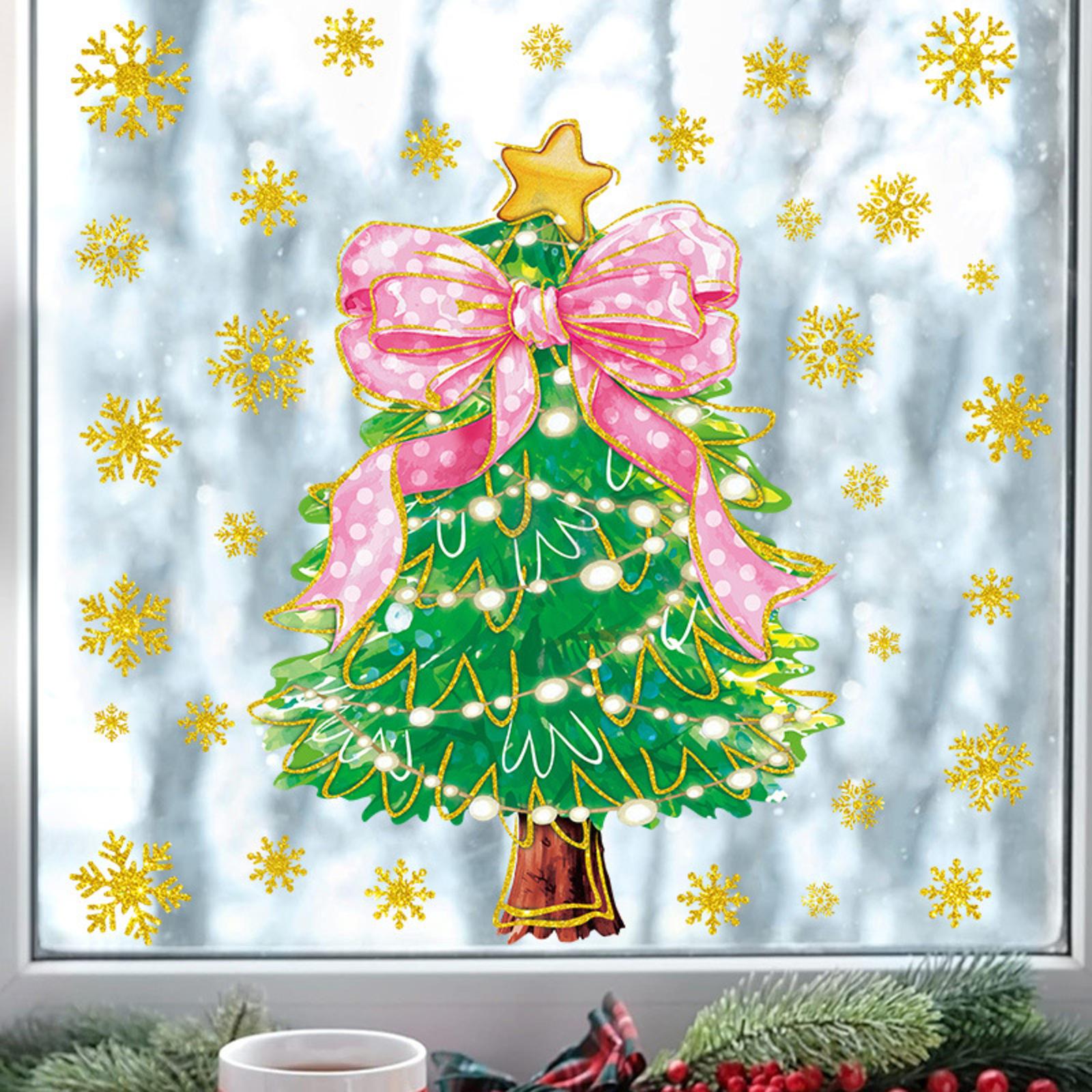 

Рождественские украшения Украшение для праздничной вечеринки Наклейки на окна ПВХ Статические наклейки Украшения для окон One Size